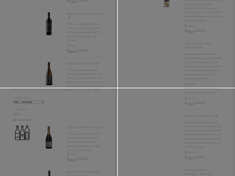 Ironstone Vineyards Menu