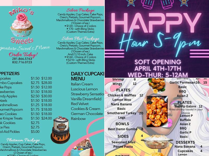 Miko's Sweets Menu