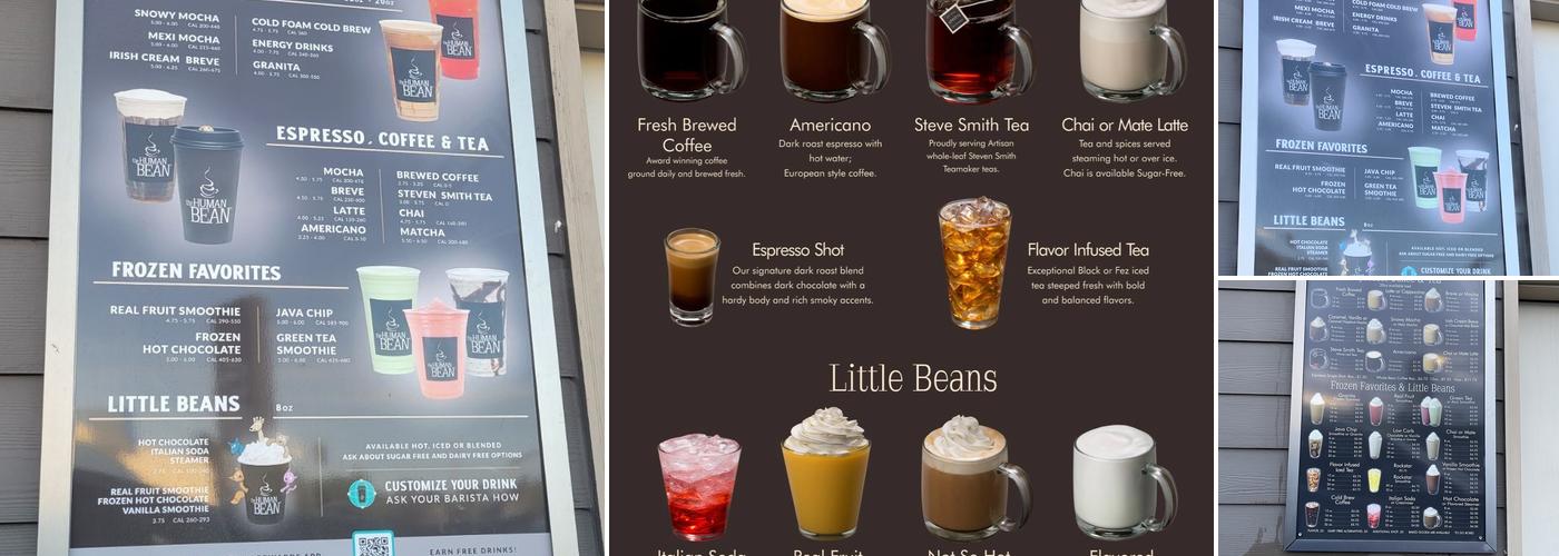The Human Bean Menu