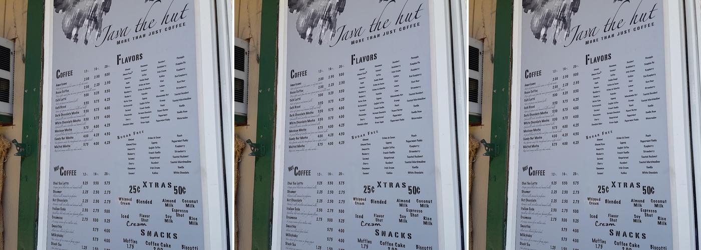 Java The Hut Menu