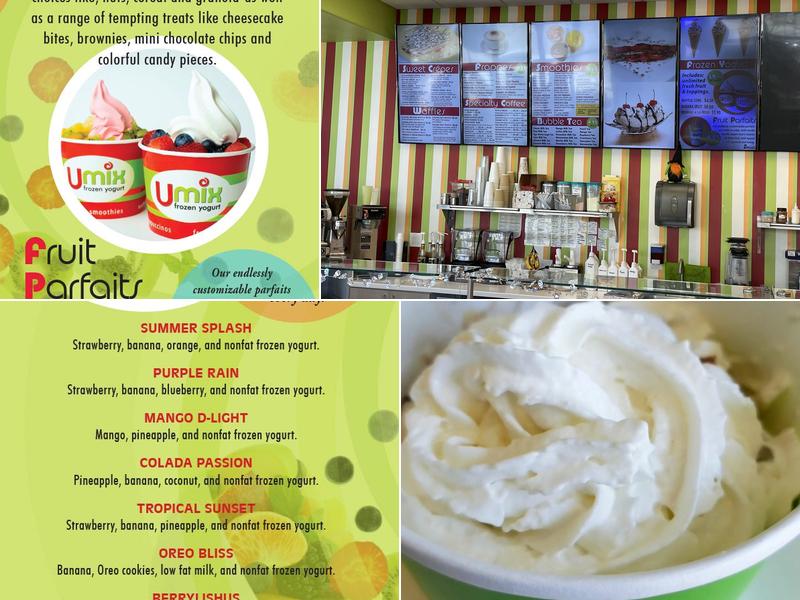 Umix Frozen Yogurt Menu