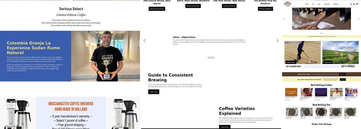 Willoughby's Coffee & Tea Menu