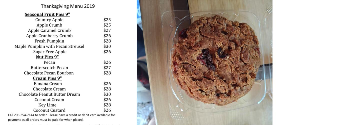 Michele's Pies Menu