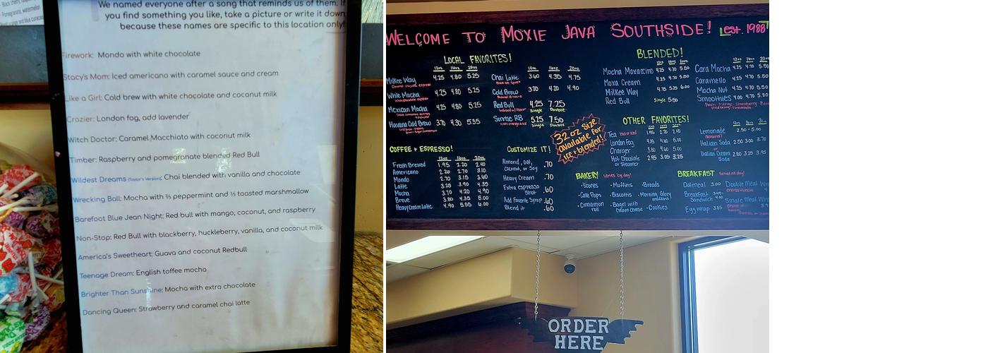 Moxie Java - Nampa Southside Menu