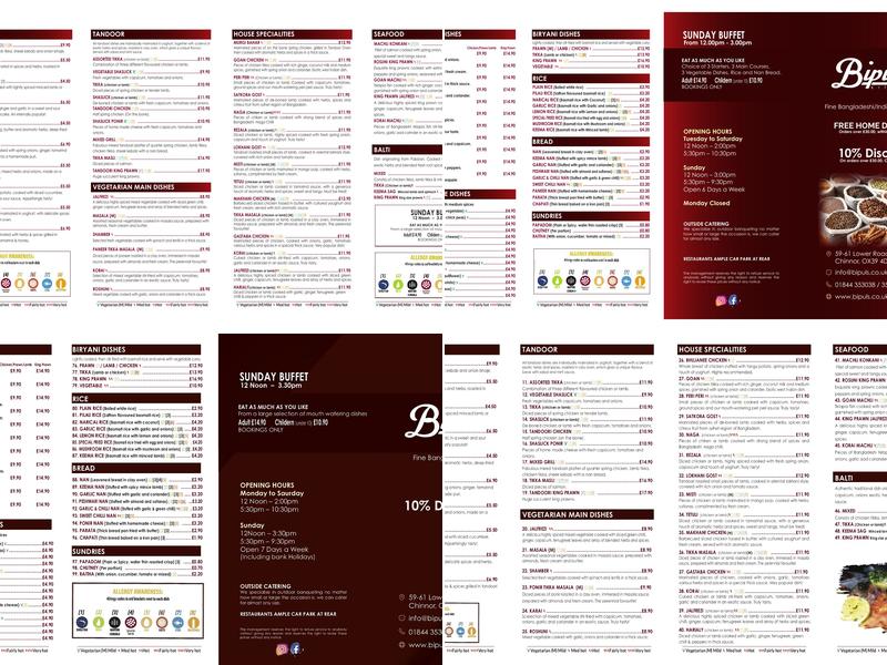 Bipul’s Kitchen Menu