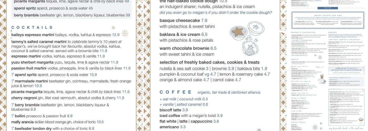 Megan's in the Village Restaurant (Wimbledon) Menu