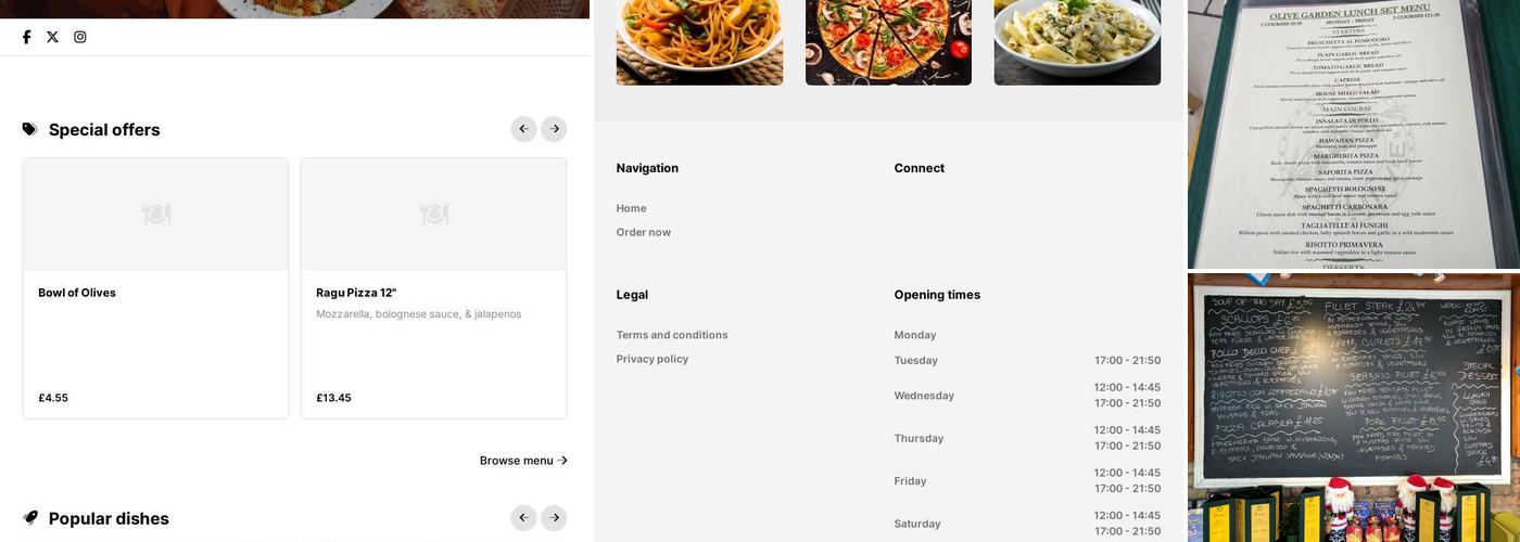 The Olive Garden Menu