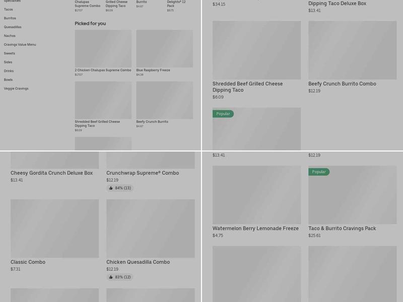 Taco bell Menu