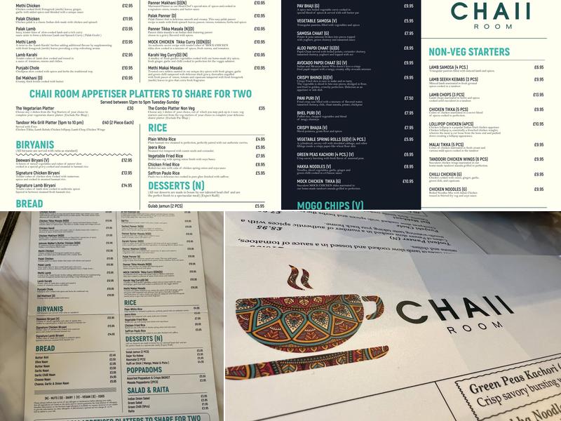 Chaii Room Menu