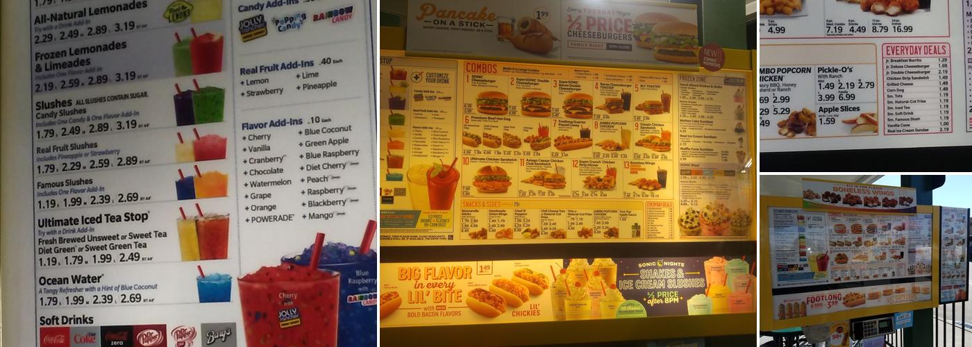 Sonic Drive-In Menu