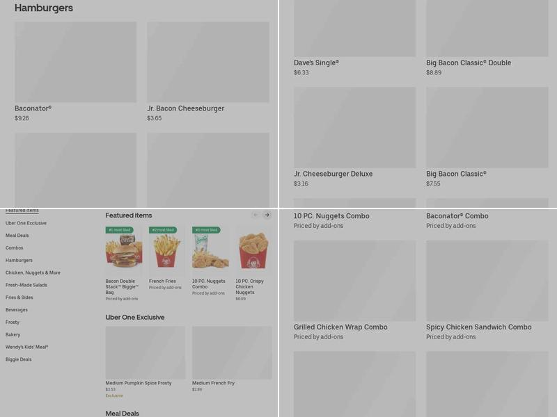 Wendy's Menu
