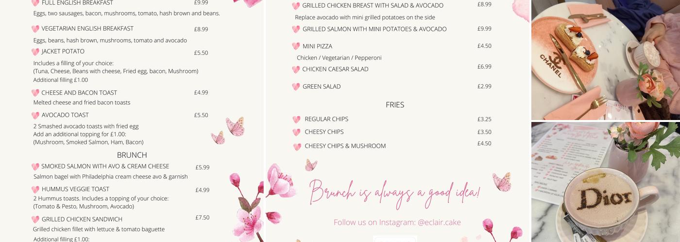 Eclair Cake Menu