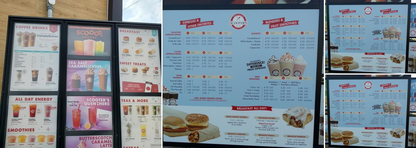Scooter's Coffee Menu