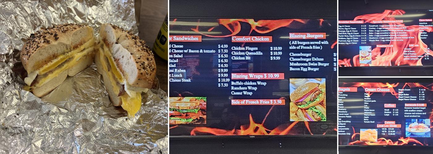 Blazing Bagels Menu