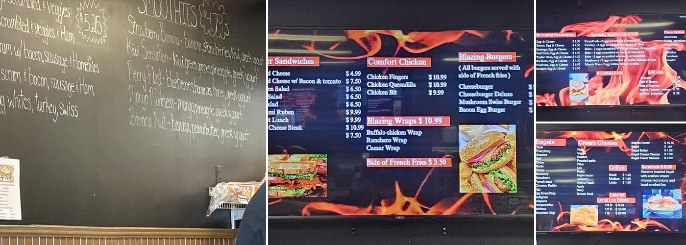 Blazing Bagels Menu