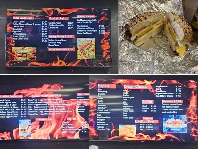Blazing Bagels Menu