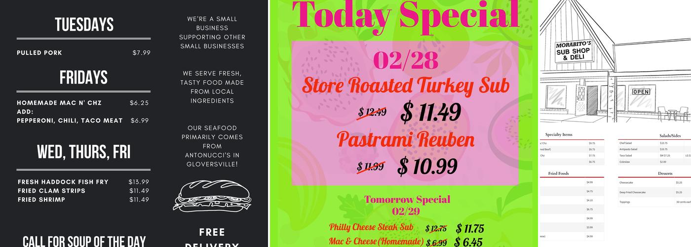 Morabito's Sub Shop & Deli Menu