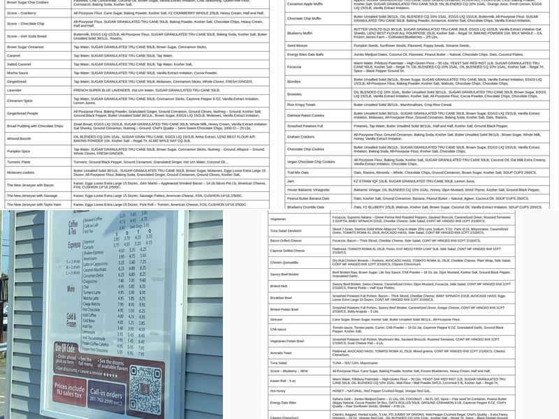 Longfellow's Coffee Menu