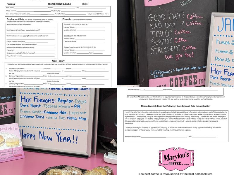 Marylou's Coffee Menu