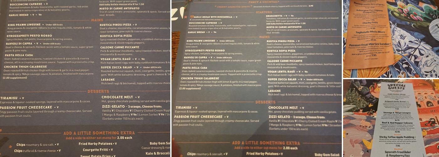 Zizzi - Westfield (Stratford) Menu