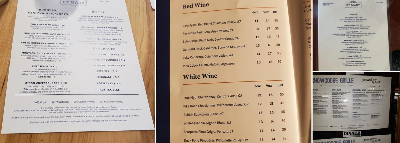 St. Mary Village Menu