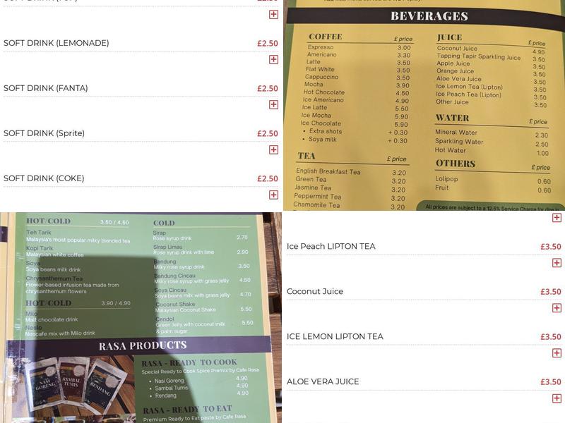 Cafe Rasa Malaysia Menu