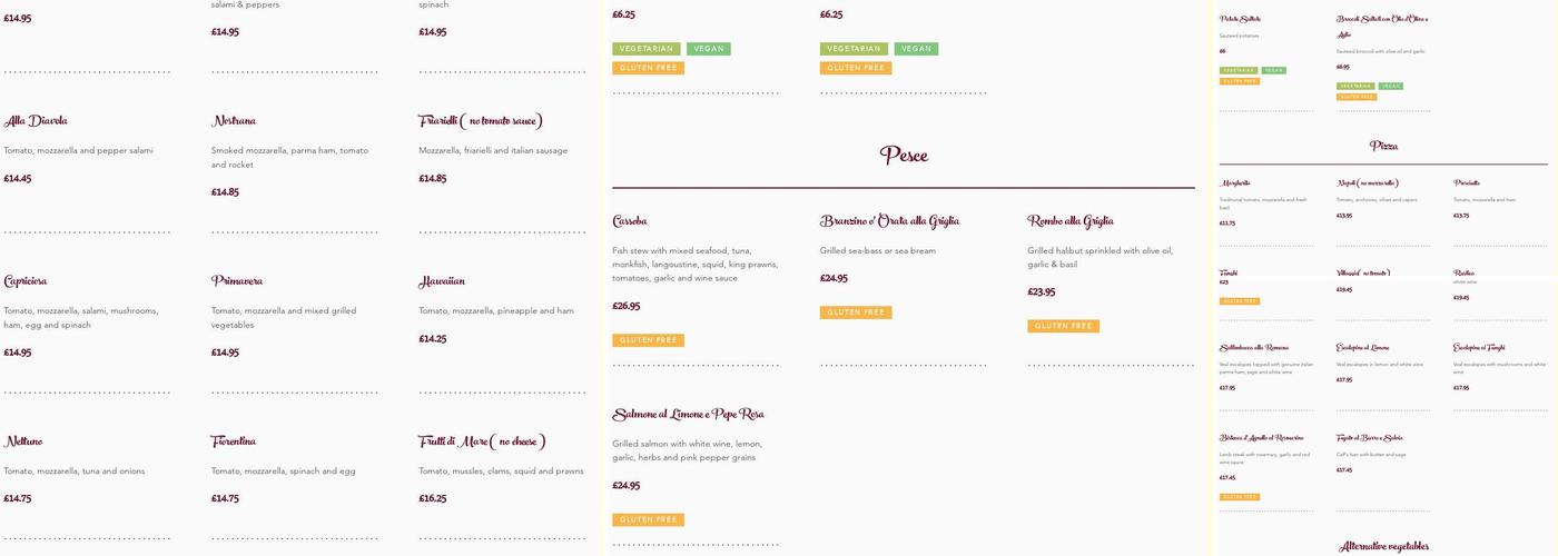 Il Piccolo Villaggio Menu