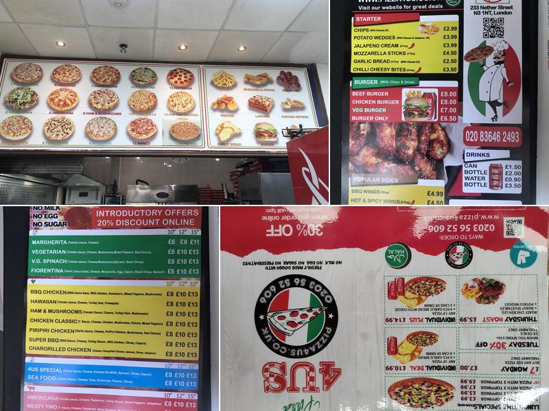 Piani pizza & cafe Menu