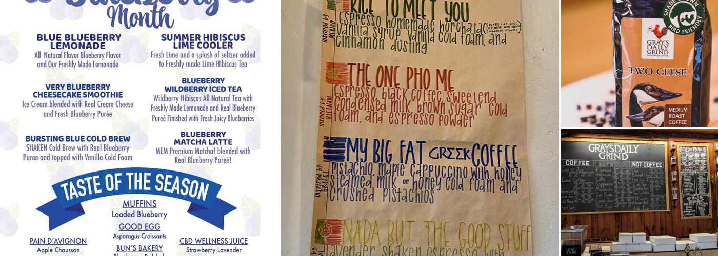 Gray's Daily Grind Menu