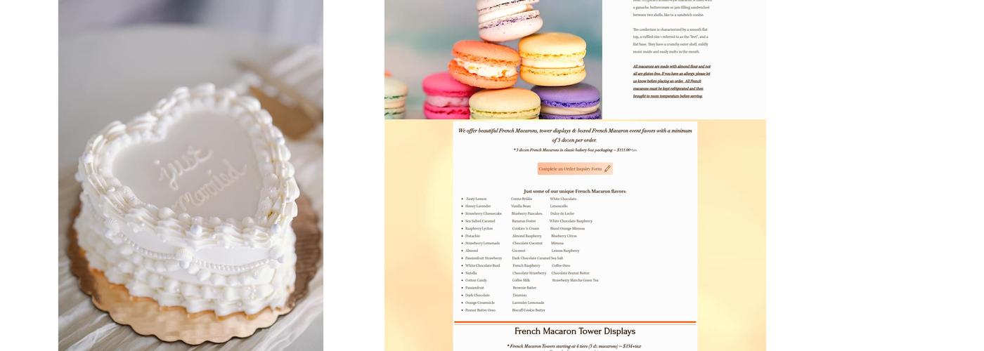 Wingate's Cake Design Menu