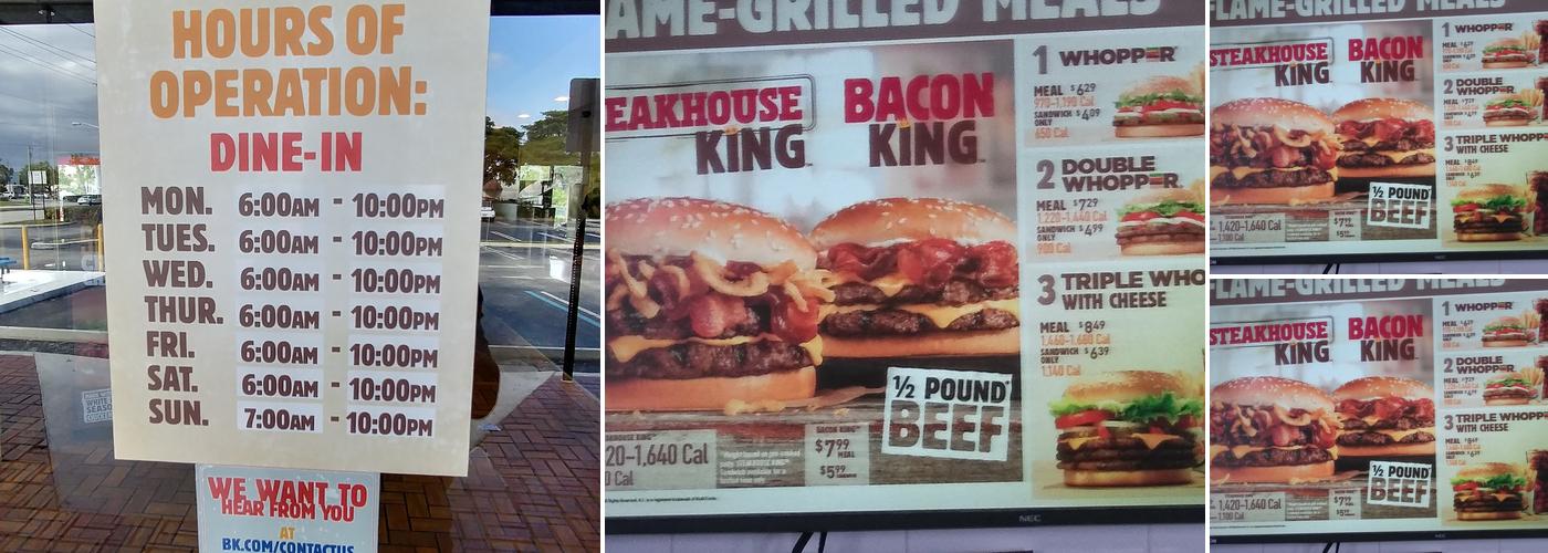 Burger King Menu
