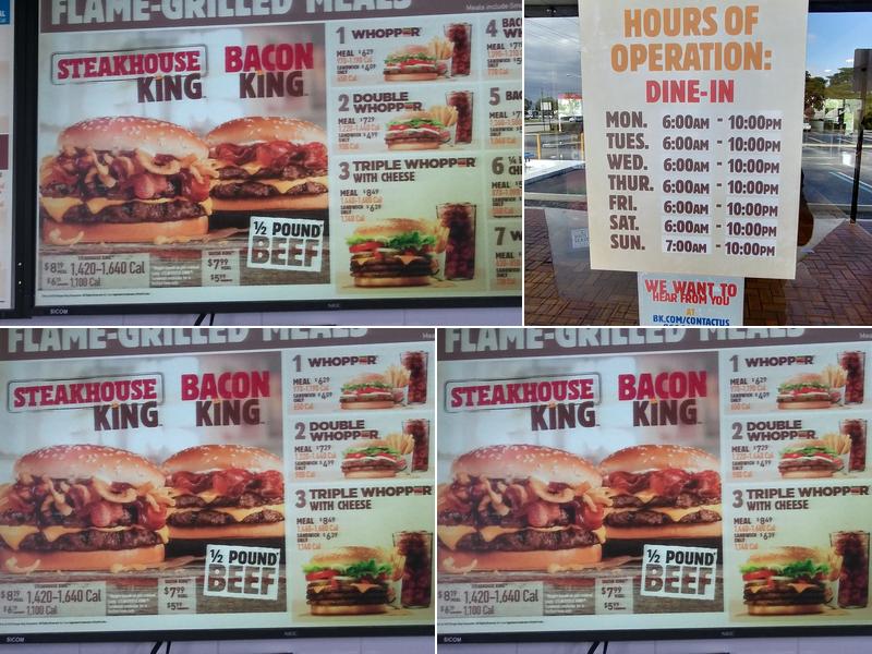 Burger King Menu
