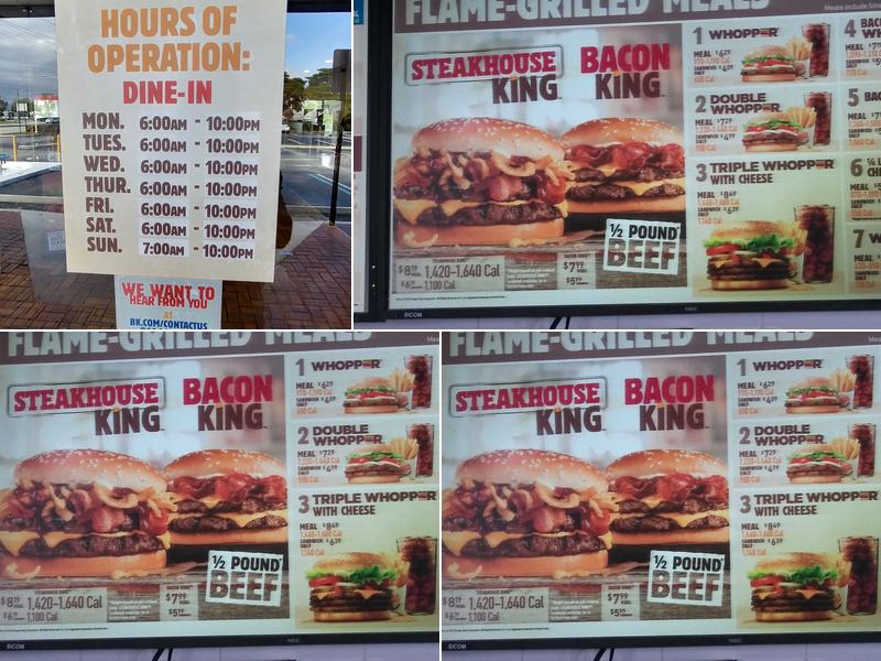 Burger King Menu