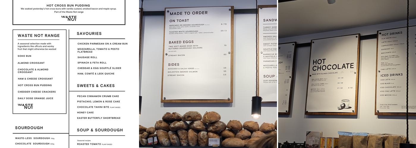 GAIL's Bakery Westbourne Grove Menu