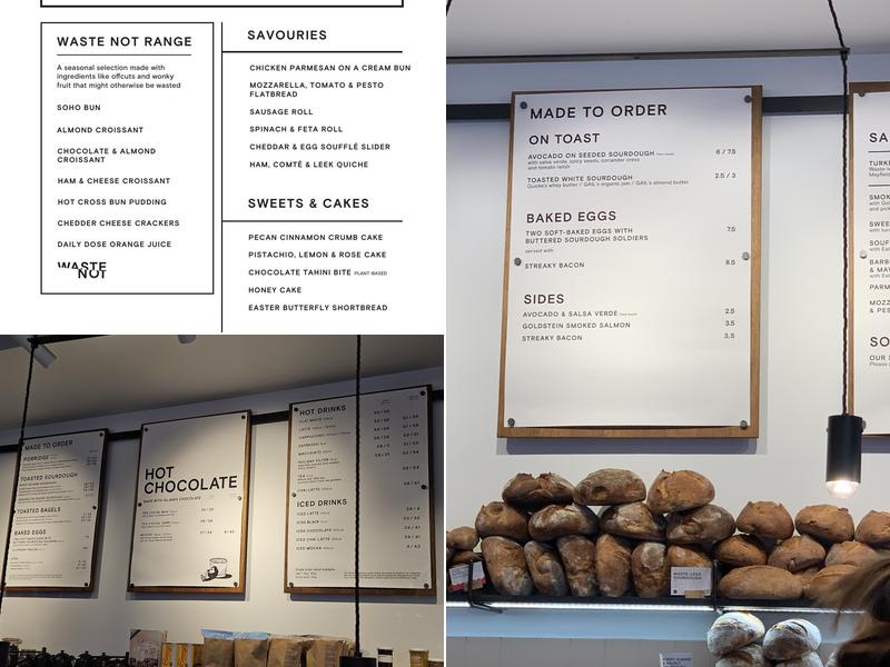GAIL's Bakery Westbourne Grove Menu