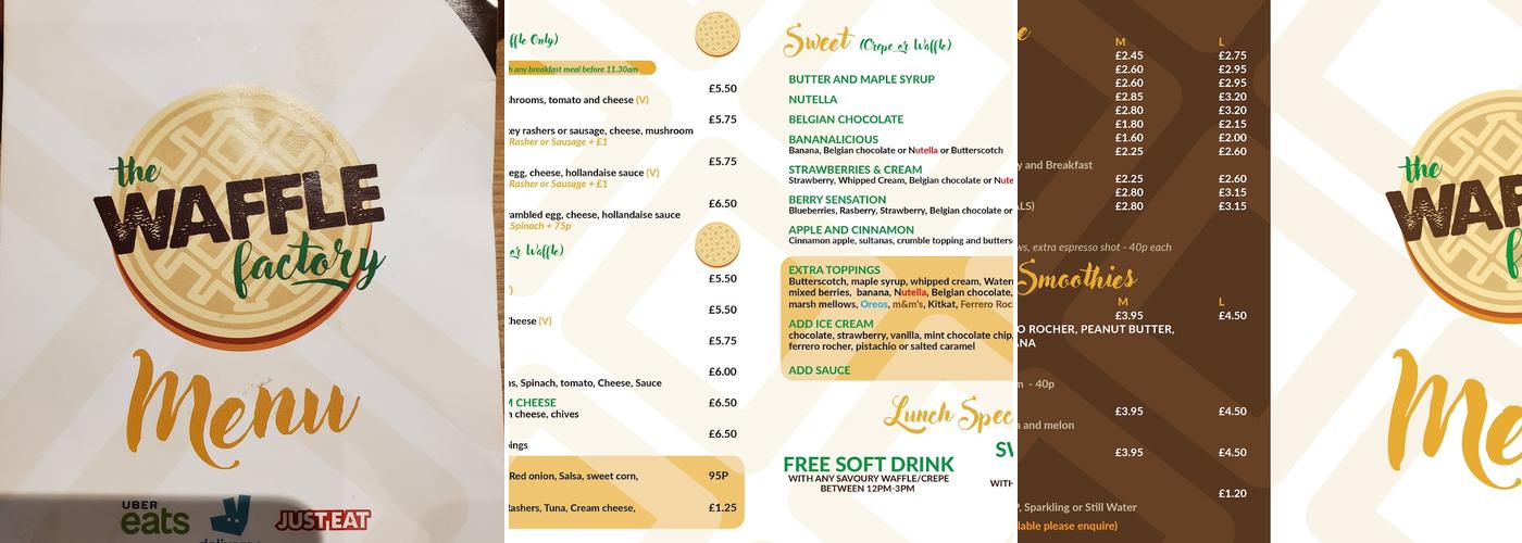 The Waffle Factory Menu