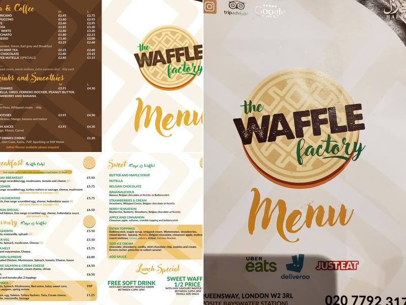 The Waffle Factory Menu