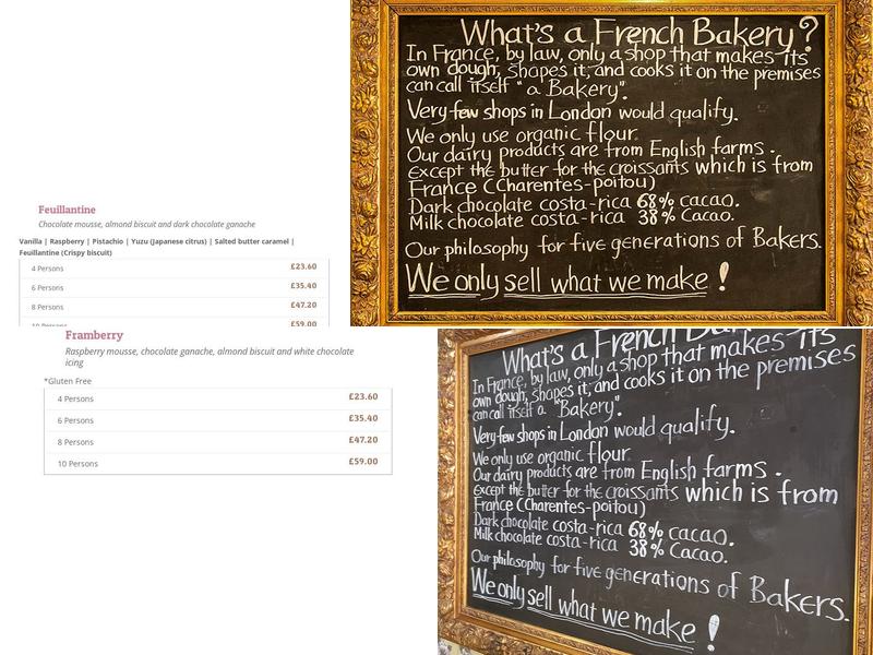 Patisserie Sainte Anne Menu