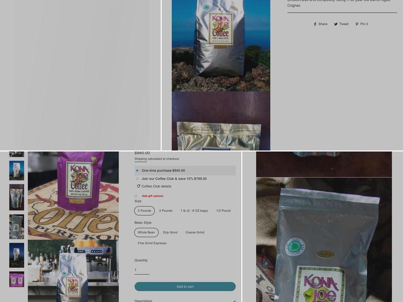 Kona Joe Coffee LLC Menu