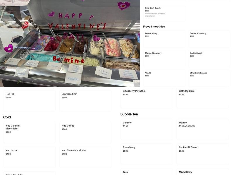 Yogurtown Menu