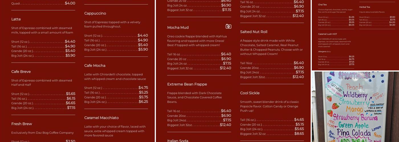 Joltin Jo's Espresso Menu