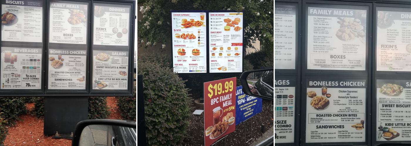 Bojangles Menu