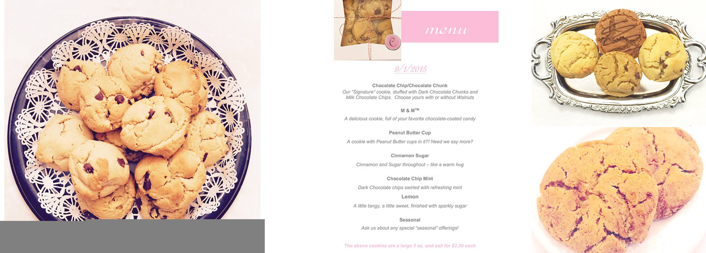 Cookie Chicks Menu