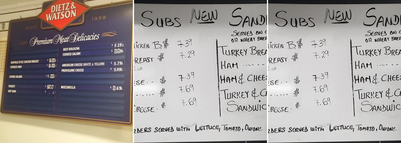 Winchester Deli Grocery Menu