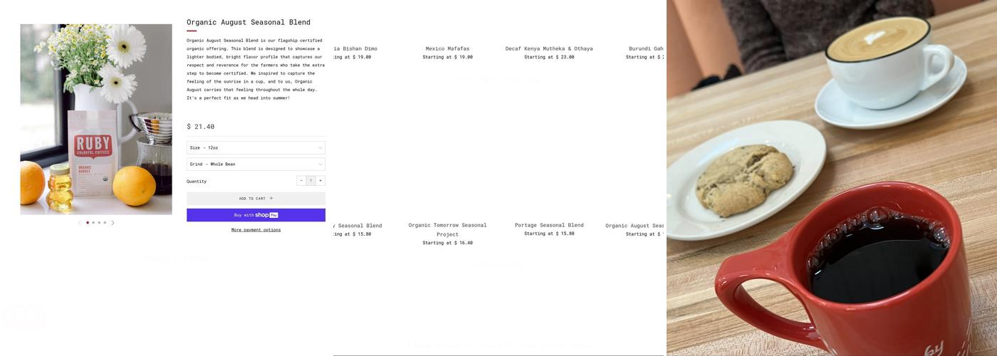 Ruby Coffee Headquarters Cafe Menu