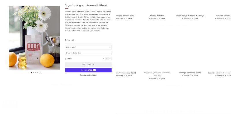 Ruby Coffee Headquarters Cafe Menu