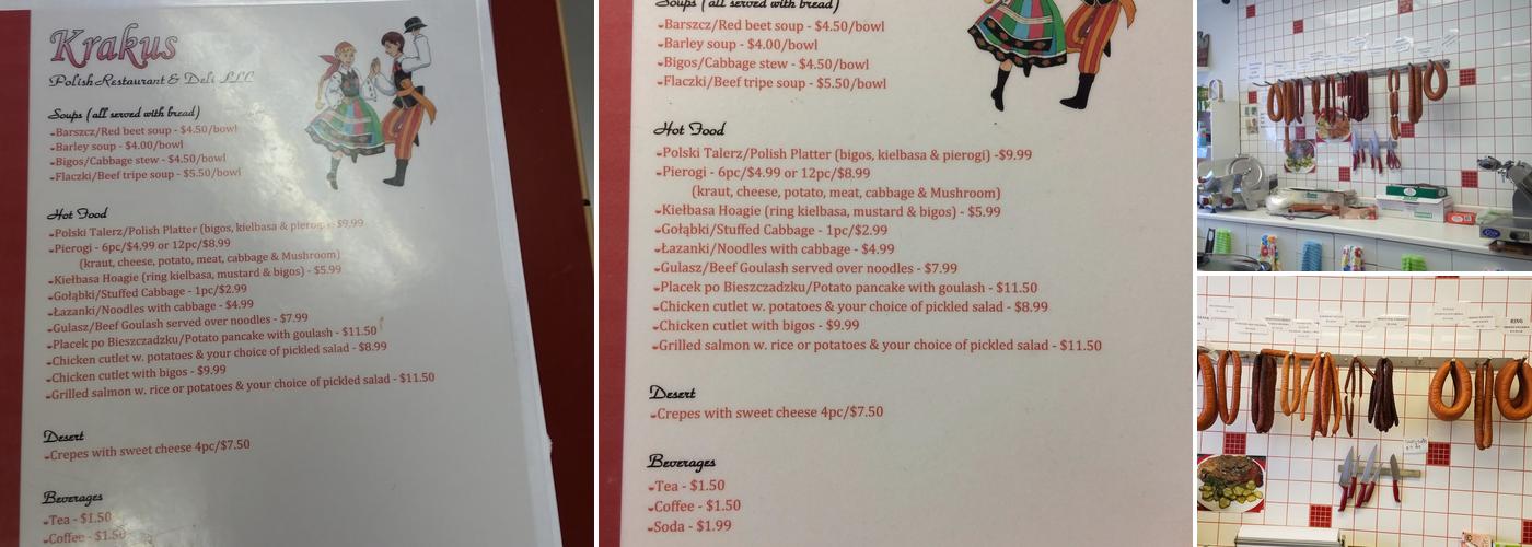 Krakus Deli Menu