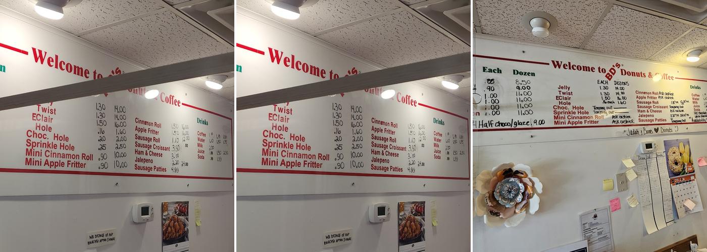 Baker's Dozen Donuts Menu