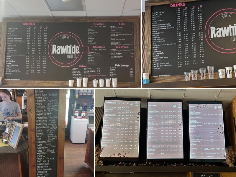Rawhide Coffee Menu