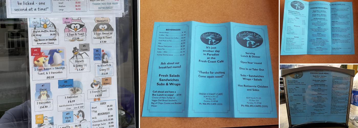 Fresh Coast Cafe' Menu